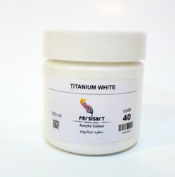 تصویر  رنگ آكريليك Persis art Titanium White 40 250ml