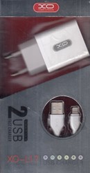تصویر  شارژر با كابل XO-L17 2 USB Fast Charger 1000mm