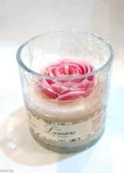 تصویر  شمع طرح گلداني لومي‌ير